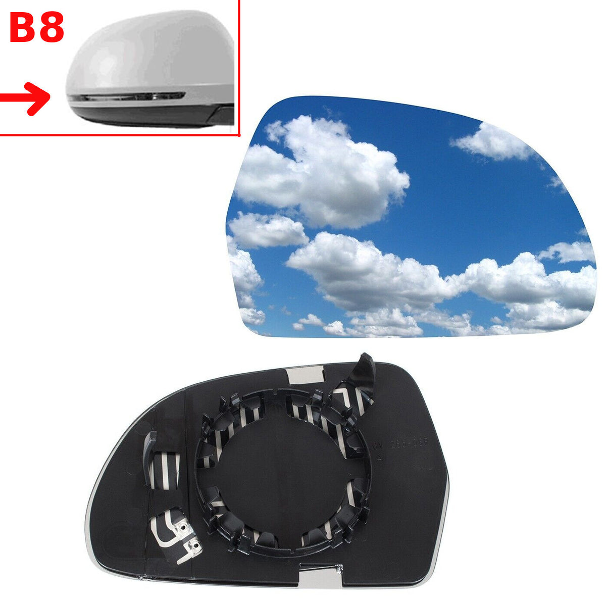 Sticlă oglindă exterioară dreapta pentru Skoda Octavia 2 2004–2013
