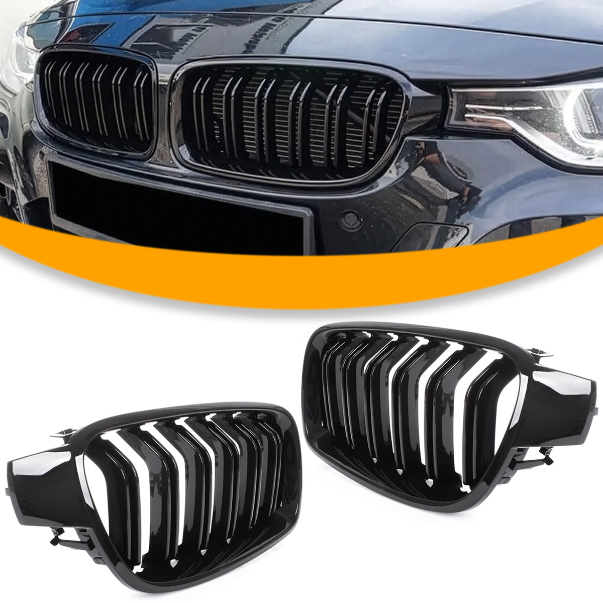 Чифт решетки между фаровете за BMW 3 F30 / F31 2011–2015