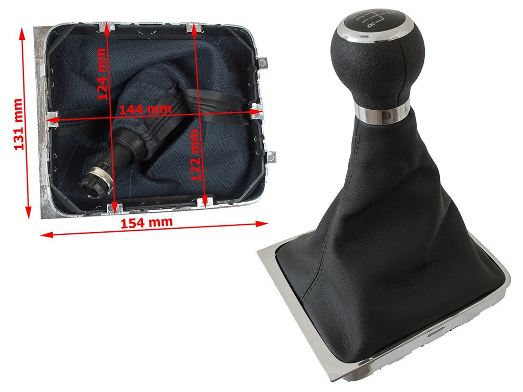 Nucă schimbător de viteze + manșon cu ramă cromată pentru VW Passat B6