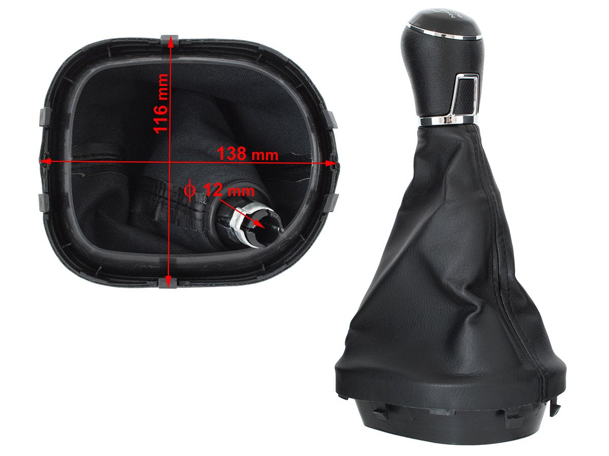 Топка за скоростен лост с маншон и рамка за VW Caddy 3 FL 2010–2015
