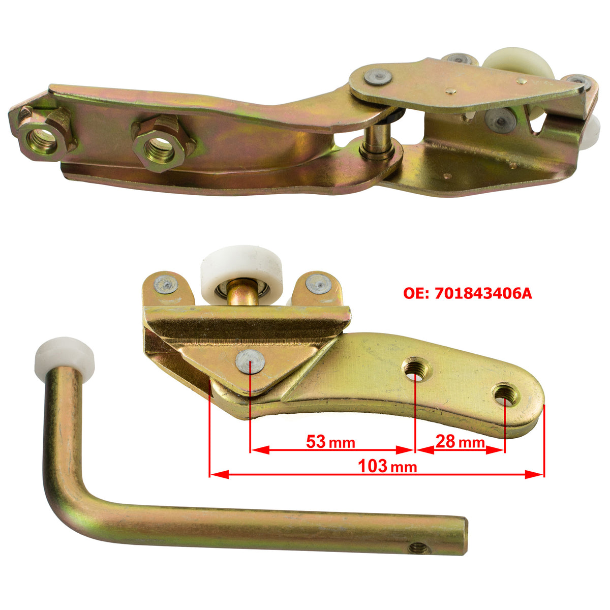 Комплект ролки на плъзгаща се врата за VW T4 1990–2004 – 701843336A