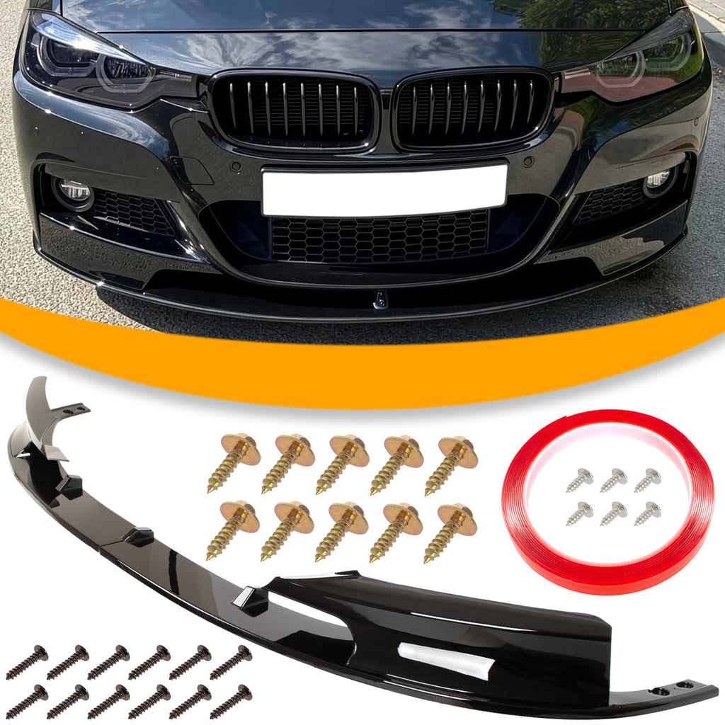 BMW 3 F30 F31 Przednia Dokładka Zderzaka SPOILER M-PAKIET CZARNY POŁYSK