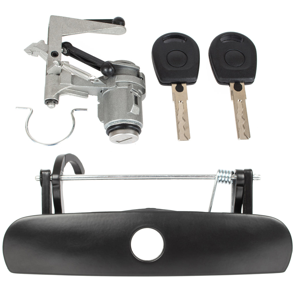 VW Polo IV 9N 01-09 klamka zewnętrzna + wkładka zamka tylnej klapy bagażnika 2 szt. KPL