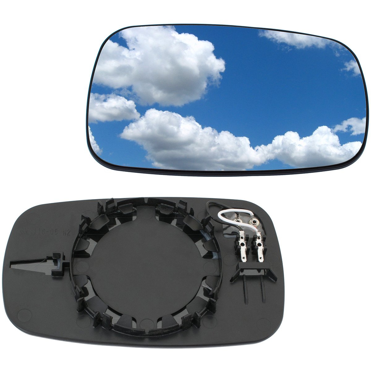 Sticlă oglindă exterioară dreapta pentru Renault Clio 3 2005–2009