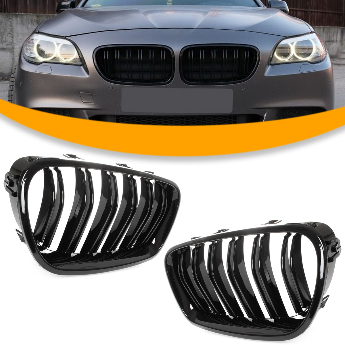 Чифт решетки между фаровете за БМВ Ф10 (BMW 5 F10 / F11) 2010–2017