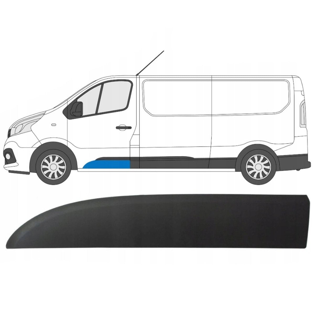 Лайстна на предните врати за Renault Trafic 3 2014–2018 – 808213720R