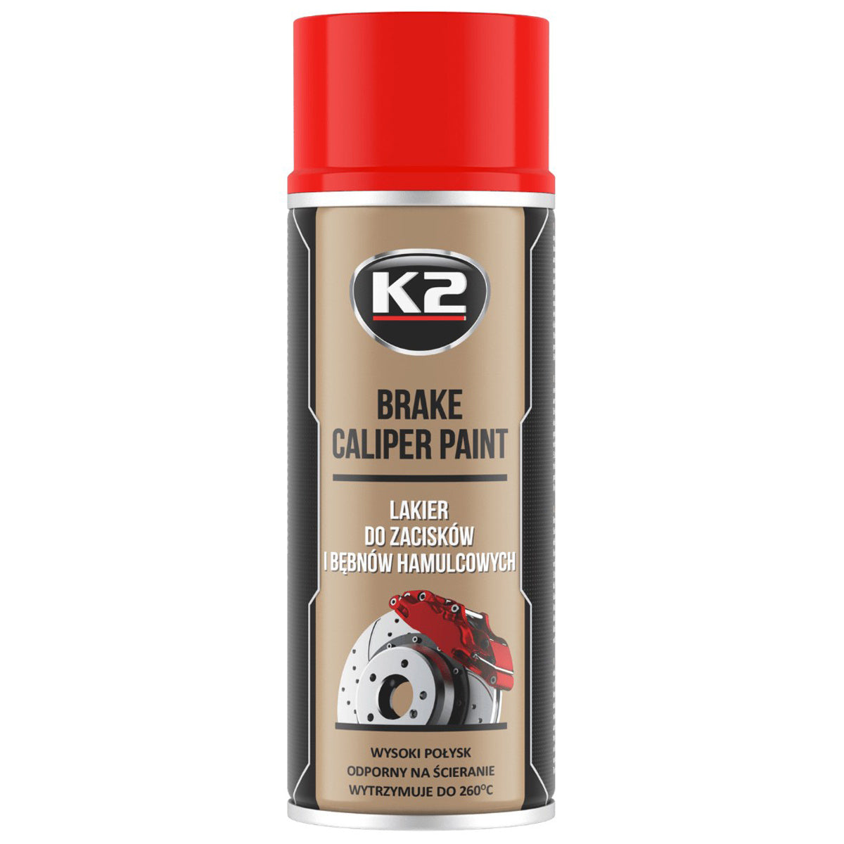 K2 BRAKE CALIPER PAINT лак за спирачни апарати, червен, 400 мл L346CE