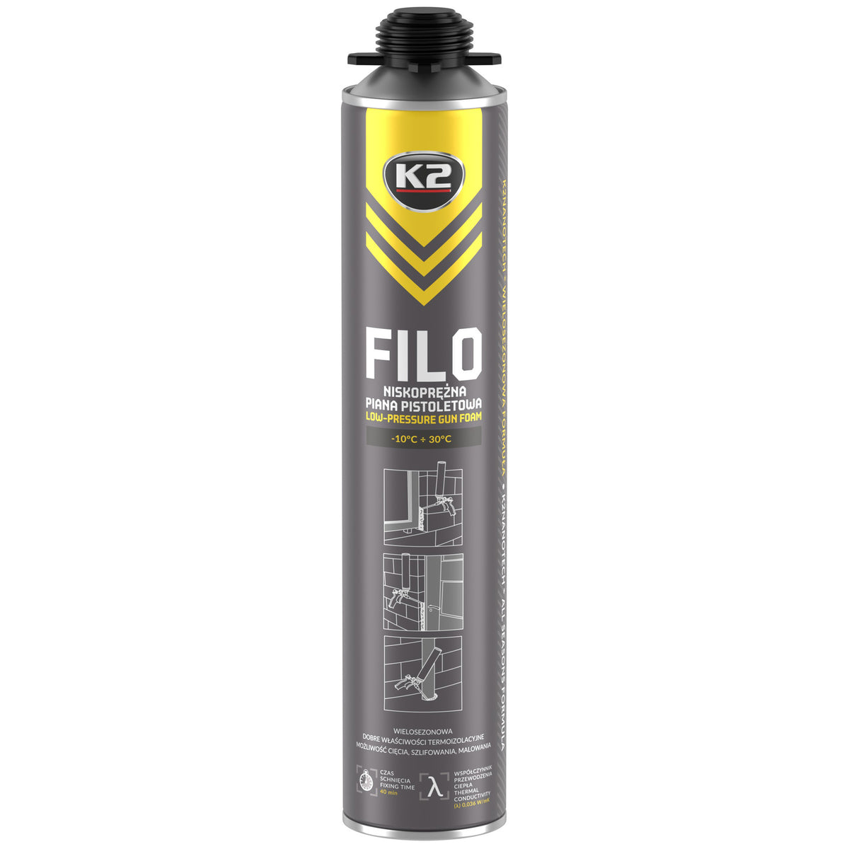 Пистолетна монтажна пяна K2 FILO 750 мл B510