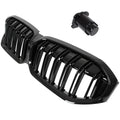 BMW 3 G20 G21 FL 22-24 atrapa między reflektory (nerki) BLACK GLOSSY DOUBLE BAR + ZAŚLEPKA