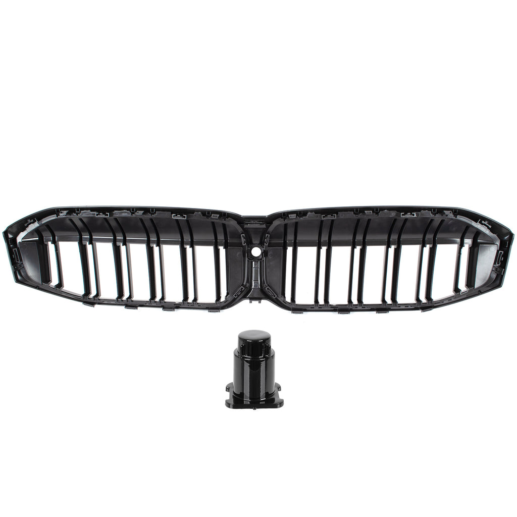 BMW 3 G20 G21 FL 22-24 atrapa między reflektory (nerki) BLACK GLOSSY DOUBLE BAR + ZAŚLEPKA