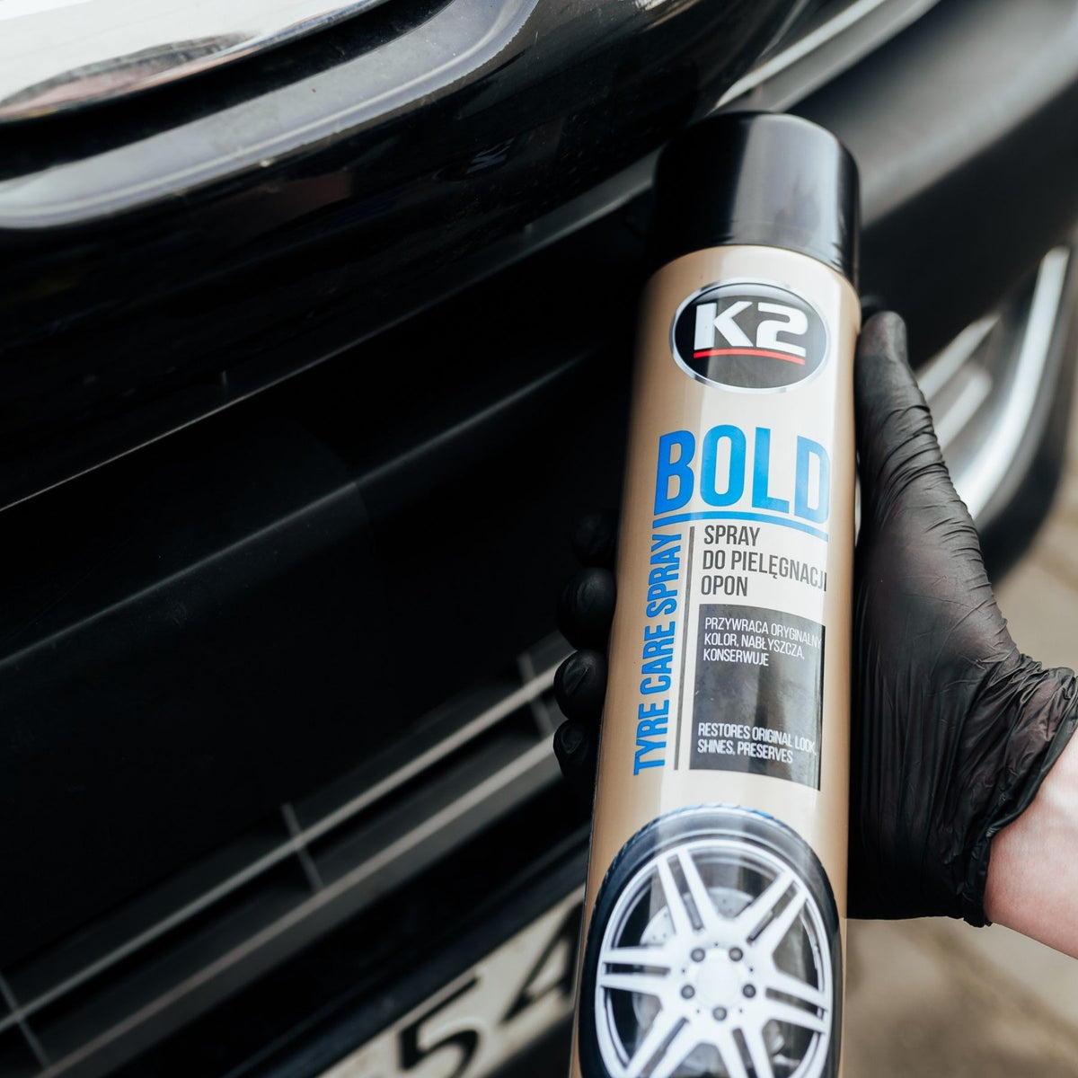 Спрей за блясък и поддръжка на гуми K2 BOLD 600 мл, аерозол K156