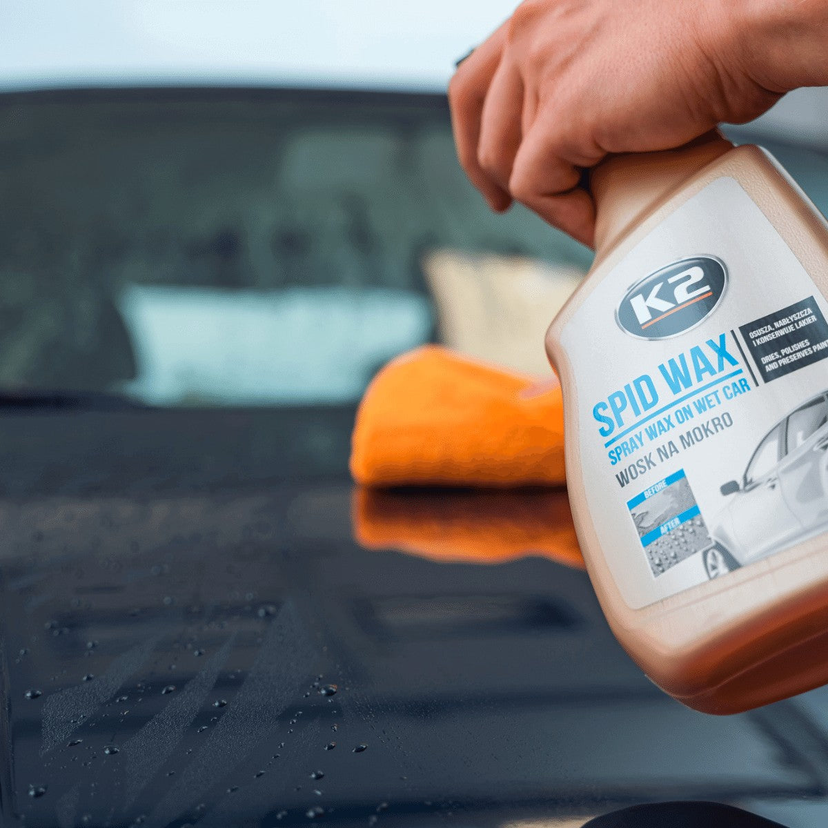 Ceară pentru suprafețe ude K2 SPID WAX 750 ml, cu pulverizator K087M