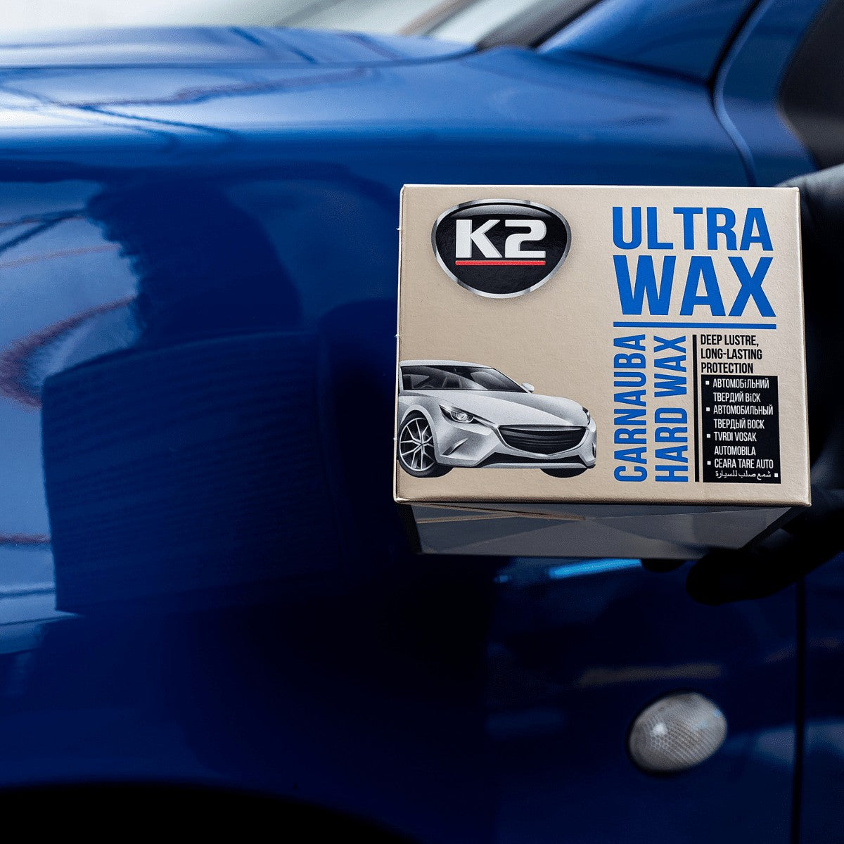 Твърд восък карнауба с гъба за лака K2 ULTRA WAX 250 г K073