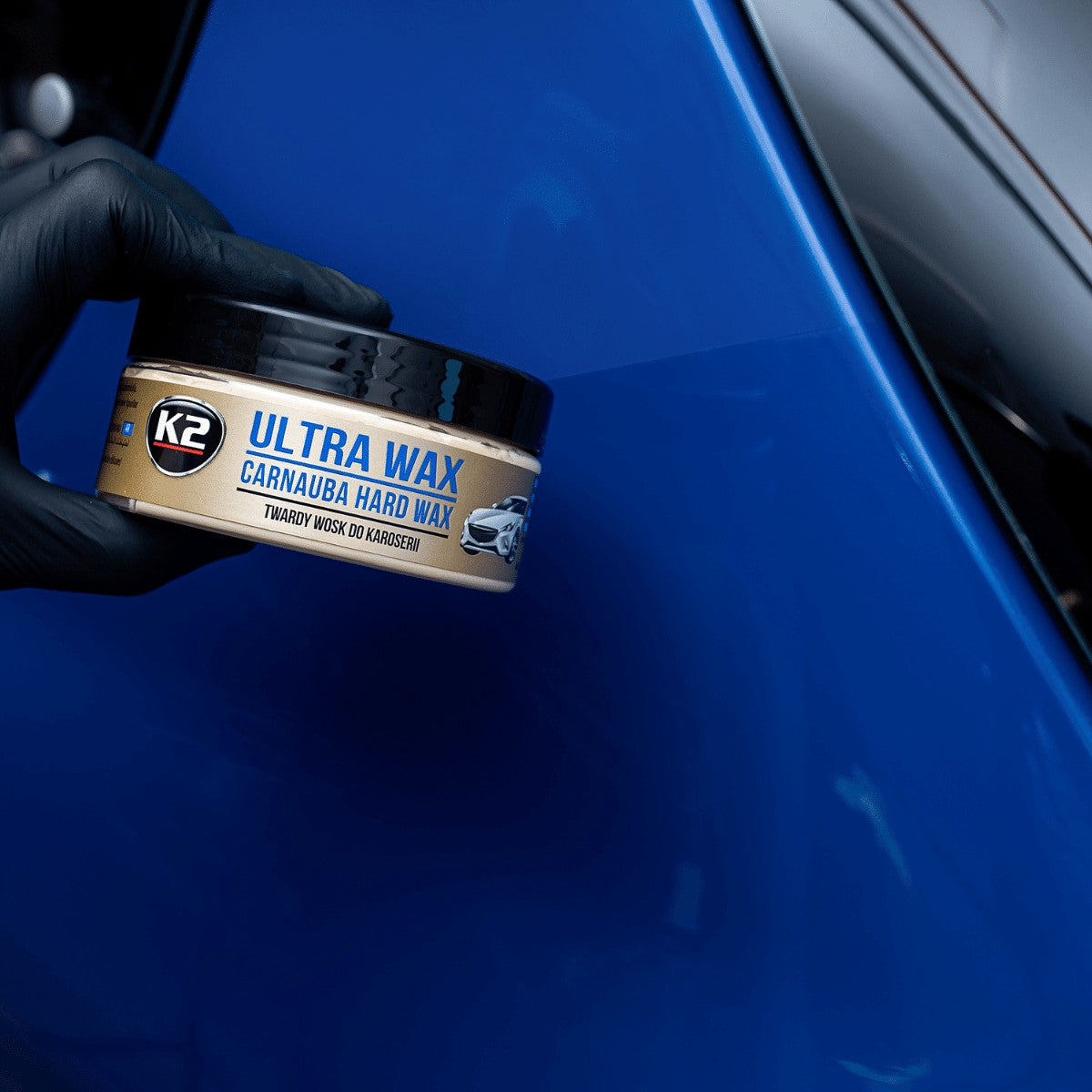 Твърд восък карнауба с гъба за лака K2 ULTRA WAX 250 г K073